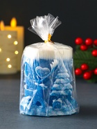 Свеча новогодняя цилиндр «Сказочный лес», 75×85 мм, синий - Фото 6