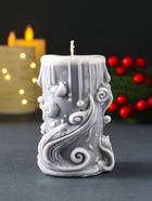 Свеча новогодняя цилиндр «Волшебство», серый - фото 117895841