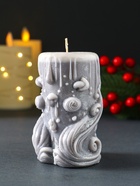 Свеча новогодняя цилиндр «Волшебство», серый - фото 117895842