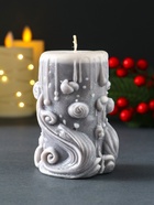 Свеча новогодняя цилиндр «Волшебство», серый - фото 117895843