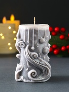 Свеча новогодняя цилиндр «Волшебство», серый - фото 117895844