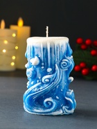 Свеча новогодняя цилиндр «Волшебство», синий - Фото 1