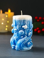 Свеча новогодняя цилиндр «Волшебство», синий - Фото 3