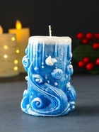Свеча новогодняя цилиндр «Волшебство», синий - Фото 4