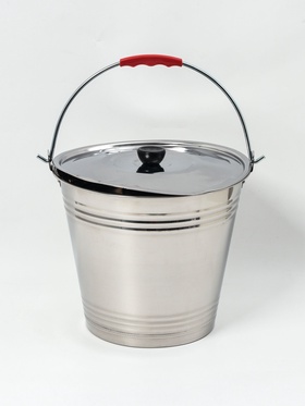 УЦЕНКА Ведро с крышкой 10 л, d=30 см, из нержавеющей стали AISI 201