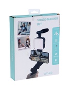 УЦЕНКА Набор блогера AY-49, штатив для телефона с лампой, микрофон, Bluetooth кнопка, чёрный 1049546 - Фото 16