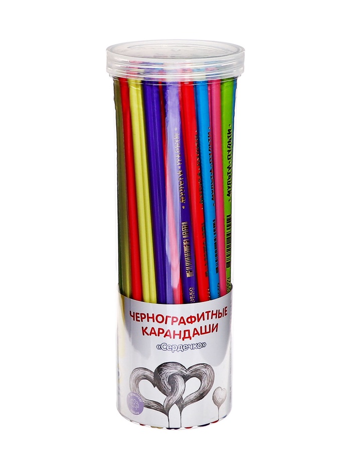 Карандаш ч/г Мульти-Пульти «Сердечко», HB, незаточенный, пластиковый, формовой корпус - Фото 1