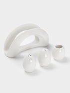 УЦЕНКА Набор для специй на бамбуковой подст 4 шт., солонка, перечница, салфетница, зубочист - Фото 5