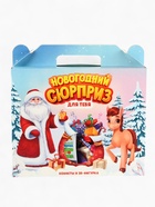 Детский новогодний подарок с конструктором лошадью и конфетами, 300 г - Фото 2