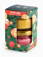 Крем-мёд новогодний, с кусочками сублимированного апельсина, малины, набор 2 шт., по 30 г - фото 809246579