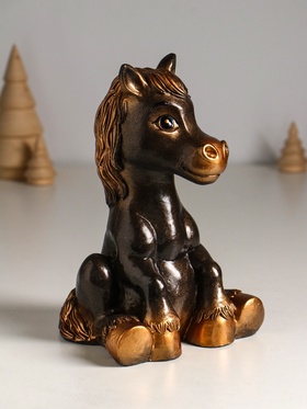 Копилка для денег «Радостный конь», гипс, 20 см, под бронзу