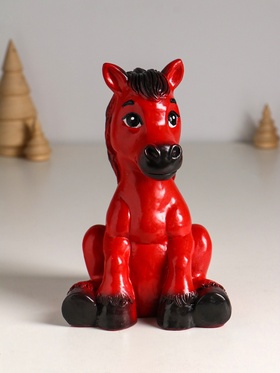 Копилка для денег «Огненный конь», гипс, 20 см, красный