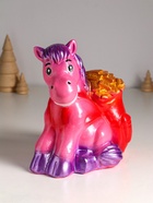 Копилка для денег «Конь с деньгами», гипс, 21 см, розовый - Фото 3