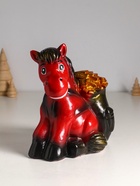 Копилка для денег «Огненный конь с деньгами», гипс, 21 см, красный - Фото 3