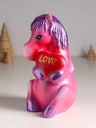 Копилка для денег «Лошадь с сердцем», гипс, 24 см, розовый - Фото 3