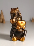 Копилка для денег «Лошадь с сердцем», гипс, 23 см, под бронзу - Фото 2