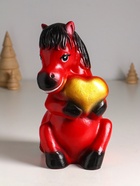 Копилка для денег «Огненный конь с сердцем», гипс, 24 см, красный - Фото 2