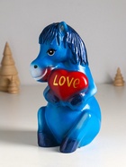 Копилка для денег «Лошадь с сердцем», гипс, 23.5 см, синий - Фото 3