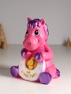 Копилка для денег «Конь с подковой», гипс, 24 см, розовый - Фото 4