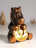 Копилка для денег «Конь с подковой», гипс, 23 см, под бронзу - Фото 3