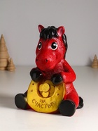 Копилка для денег «Конь с подковой», гипс, 24 см, красный - Фото 5