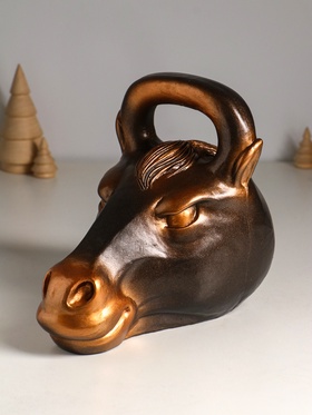 Копилка для денег «Гиря конь», гипс, 21×25 см, под бронзу