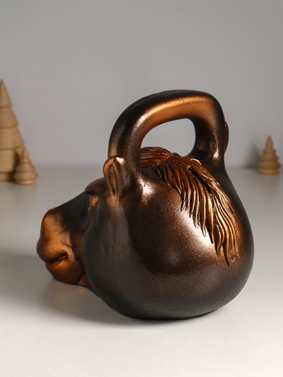Копилка для денег «Гиря конь», гипс, 21×25 см, под бронзу