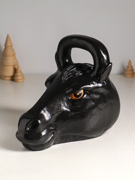 Копилка для денег «Гиря конь», гипс, 20.5×25 см, чёрный