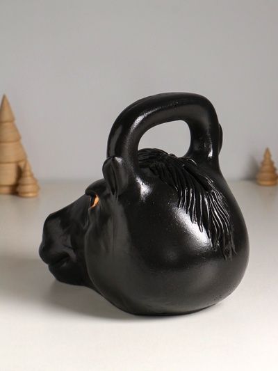 Копилка для денег «Гиря конь», гипс, 20.5×25 см, чёрный