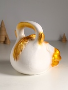 Копилка для денег «Гиря конь», гипс, 21×25 см, бело-золотой - фото 7098495