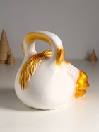 Копилка для денег «Гиря конь», гипс, 21×25 см, бело-золотой - Фото 4