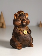 Копилка для денег «Хомяк в кепке», гипс, 20 см, под бронзу - фото 809246627