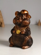 Копилка для денег «Хомяк в кепке», гипс, 20 см, под бронзу - фото 809246629