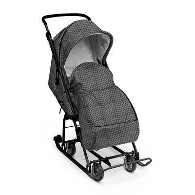 Санки-коляска «Наши детки 3-1К», мокко, графический