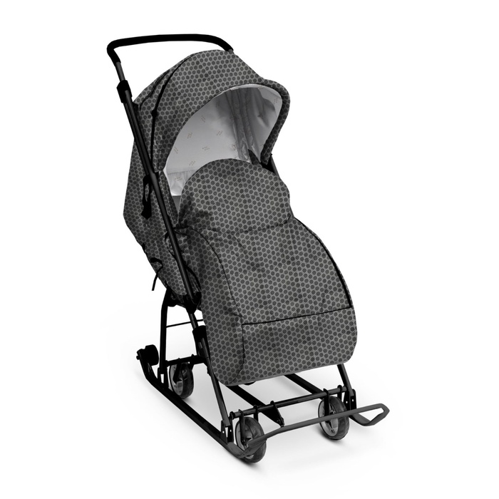 Санки-коляска «Наши детки 3-1К», мокко, графический - Фото 1