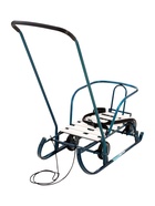 Санки детские с колёсами «Тимка 6 универсал», с ручкой, морской лак - Фото 8