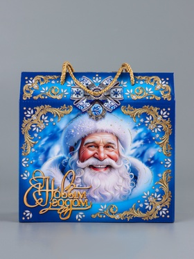 Коробка подарочная новогодняя, складная «Царские узоры» 23×10×23 см