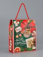 Коробка подарочная новогодняя, складная «Изумрудный винтаж» 16×8×20 см 10900169