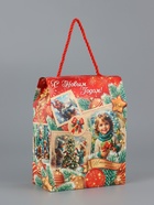 Коробка подарочная новогодняя, складная «Золотое время» 16×8×20 см 10900172