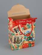 Коробка подарочная новогодняя, складная «Золотое время» 16×8×20 см 10900172