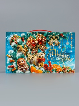 Подарочная новогодняя коробка «МалаХит», для сладких подарков, 25?5?15 см (комплект 2 шт)