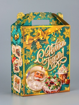 Подарочная коробка новогодняя «Вкус детства», для сладких подарков, 17×7×25.5 см