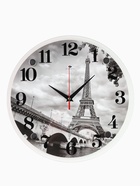 УЦЕНКА Часы настенные, интерьерные «Эйфелева Башня», d=30 см, бесшумные - Фото 1