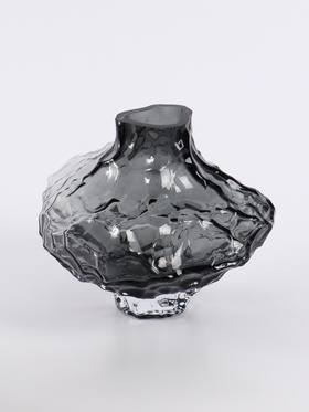 Ваза «Джино», 16×19 см, стекло. чёрная