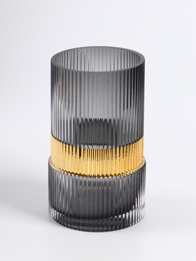 Ваза «Лауро», 16.5×10 см, стекло, чёрная