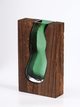 Ваза «Сэтернино», 24×14.5 см, коричнево-зелёная