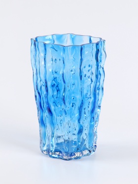 Ваза «Фонс», 24×14.5 см, стекло, синяя
