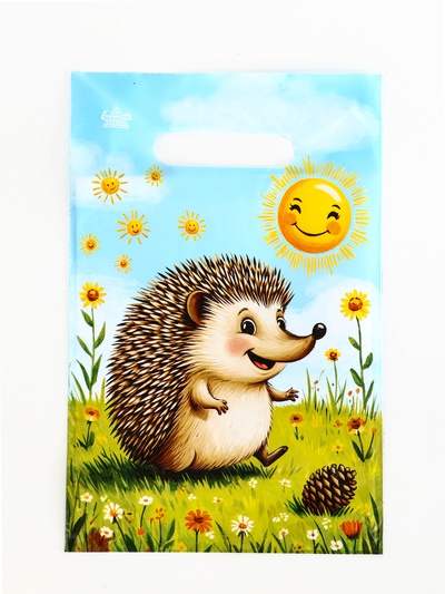 Пакет «Зайка и ежик», полиэтиленовый с вырубной ручкой, 20×30 см, 30 мкм