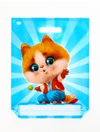 Пакет подарочный «Кот на спорте», полиэтиленовый с вырубной ручкой, л 40×31 см, 60 мкм - Фото 3