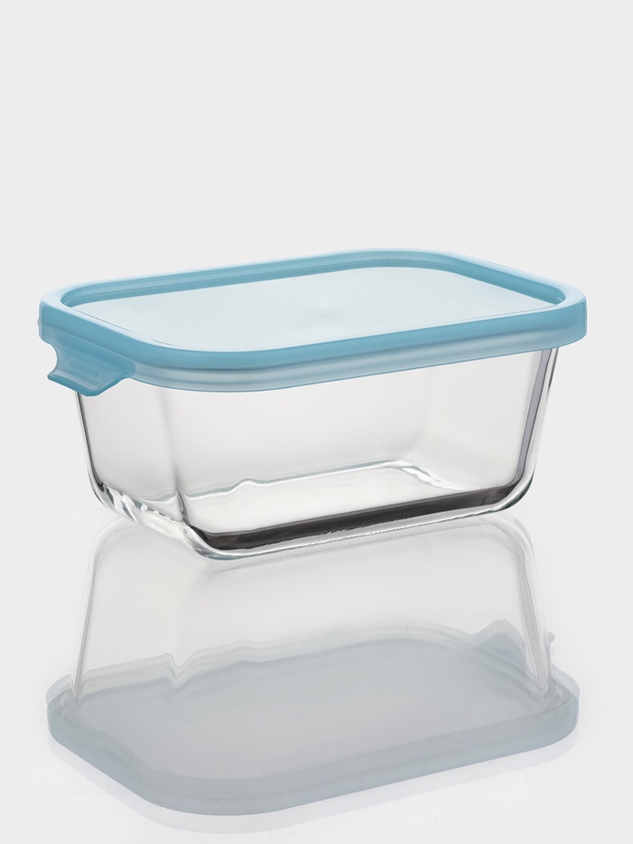 Контейнер, 800 мл, герметичный, пластиковая крышка, стекло, прозрачный Контейнер, 800 мл, герметичный, пластиковая крышка, стекло, прозрачный